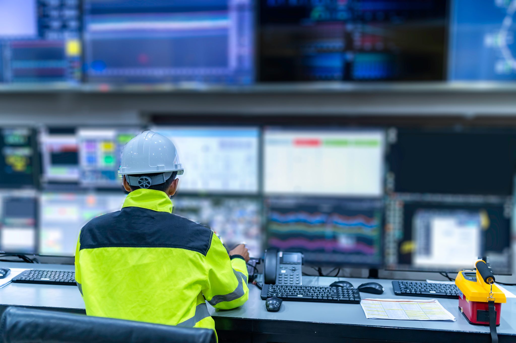 Engineer,Working,At,Control,Room,manager,Control,System,technician,Man,Monitoring,Program